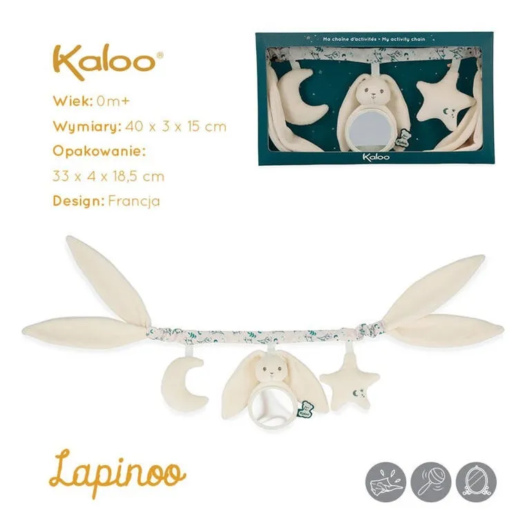 Kaloo, Lapinoo, Królik, łańcuch do wózka wielofunkcyjny, kremowy