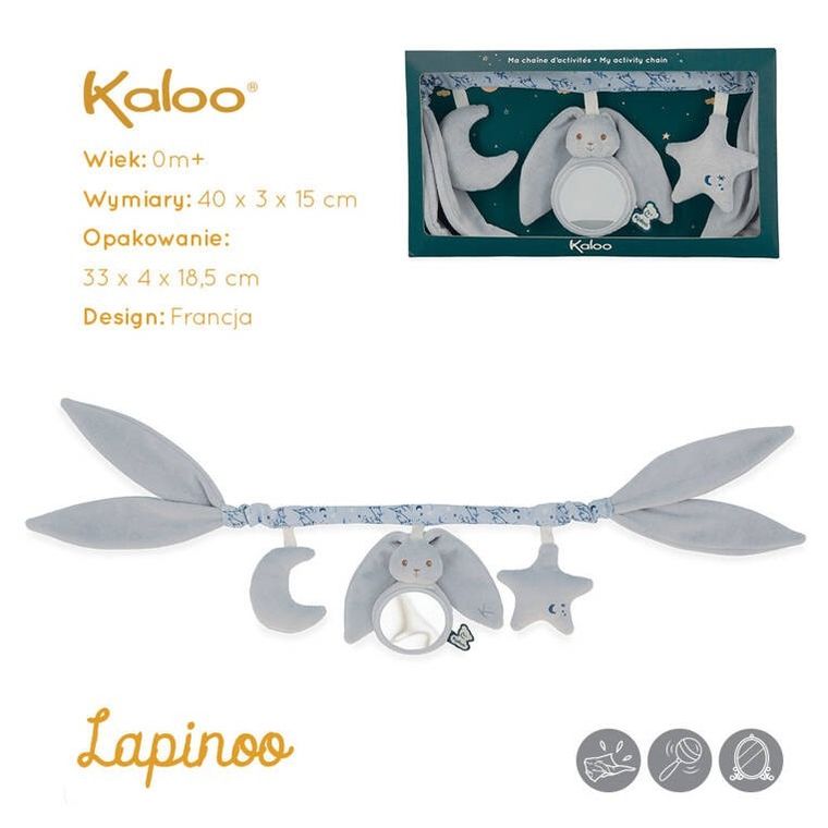 Kaloo, Lapinoo, Królik, łańcuch do wózka wielofunkcyjny, niebieski