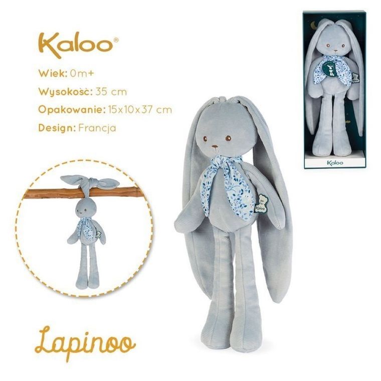 Kaloo, Lapinoo, Królik, maskotka, niebieski, duży, 35 cm