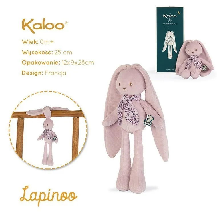 Kaloo, Lapinoo, Królik, przytulanka w pudełku, lawendowy, 25 cm