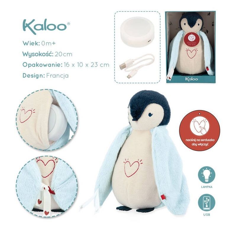 Kaloo, Pingwinek Complices, lampka nocna, przytulanka