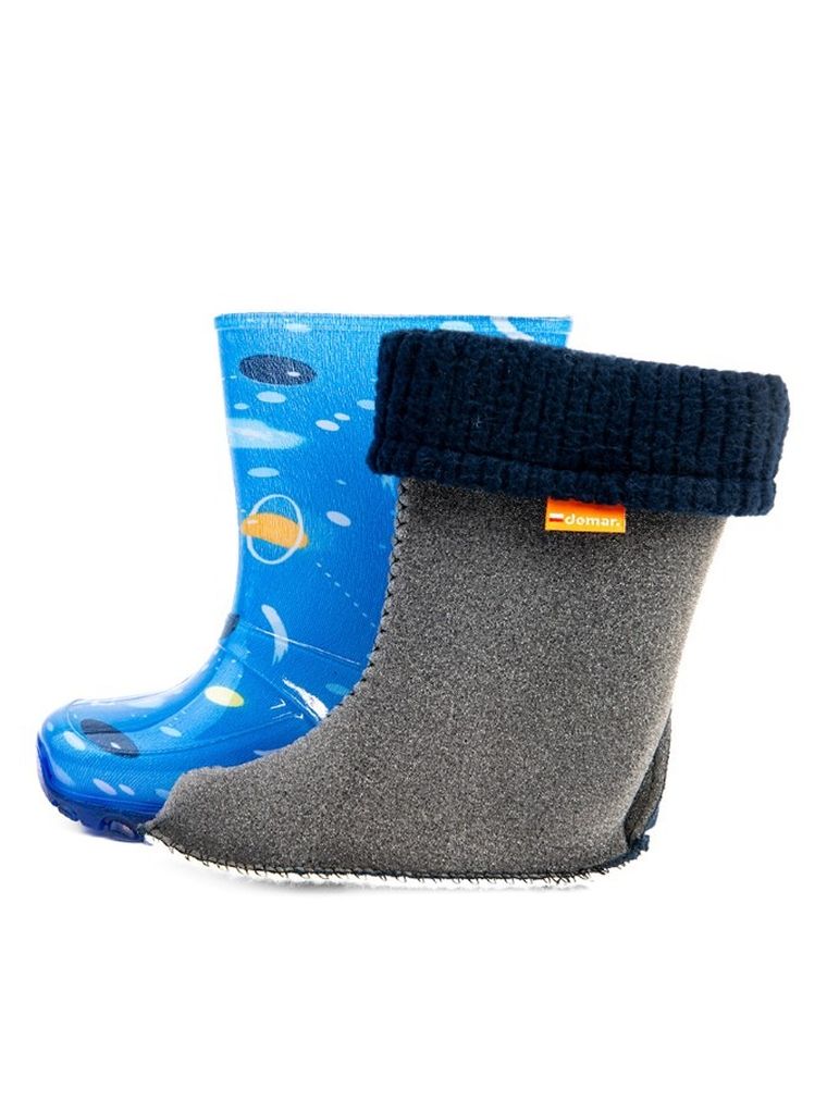 Kalosze dziecięce, ocieplane, niebieskie, Demar