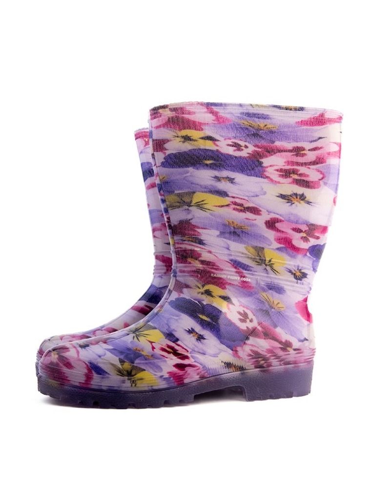 Kalosze dziewczęce, biało-niebieskie, Demar