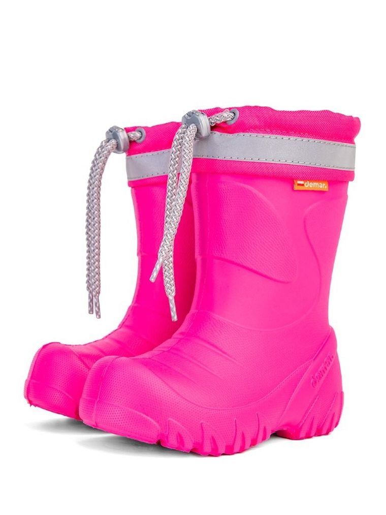 Kalosze dziewczęce, ocieplane, różowe, Demar