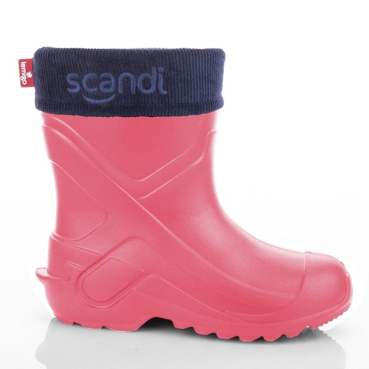 Kalosze dziewczęce, różowe, ocieplane, Scandi, Lemigo