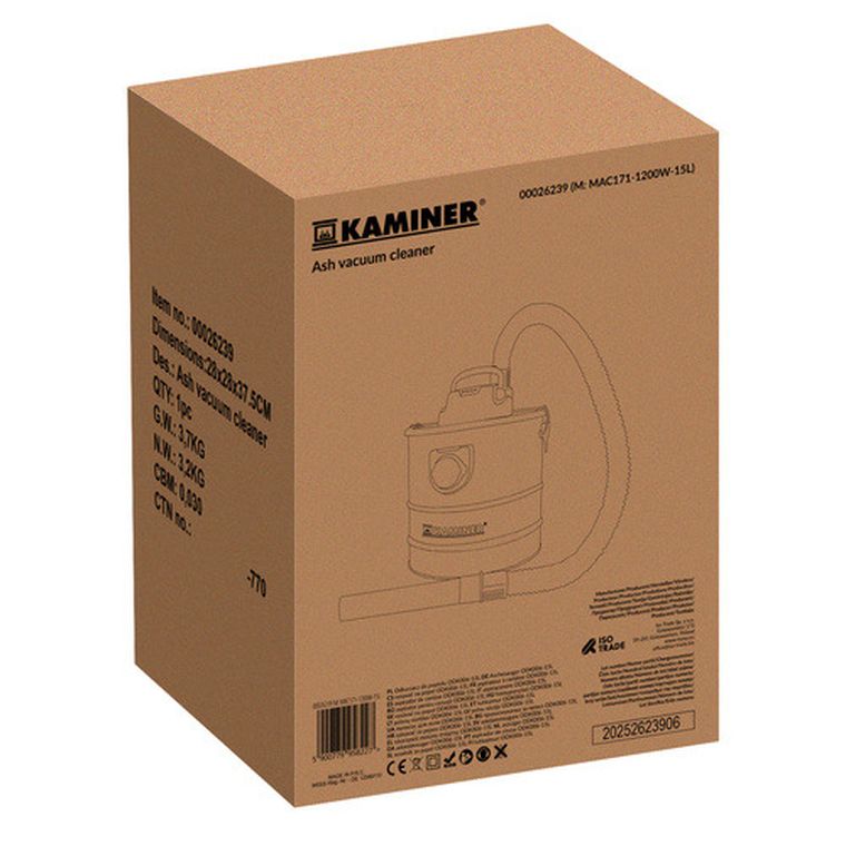Kaminer, odkurzacz do popiołu, ODK006-15L, 26239