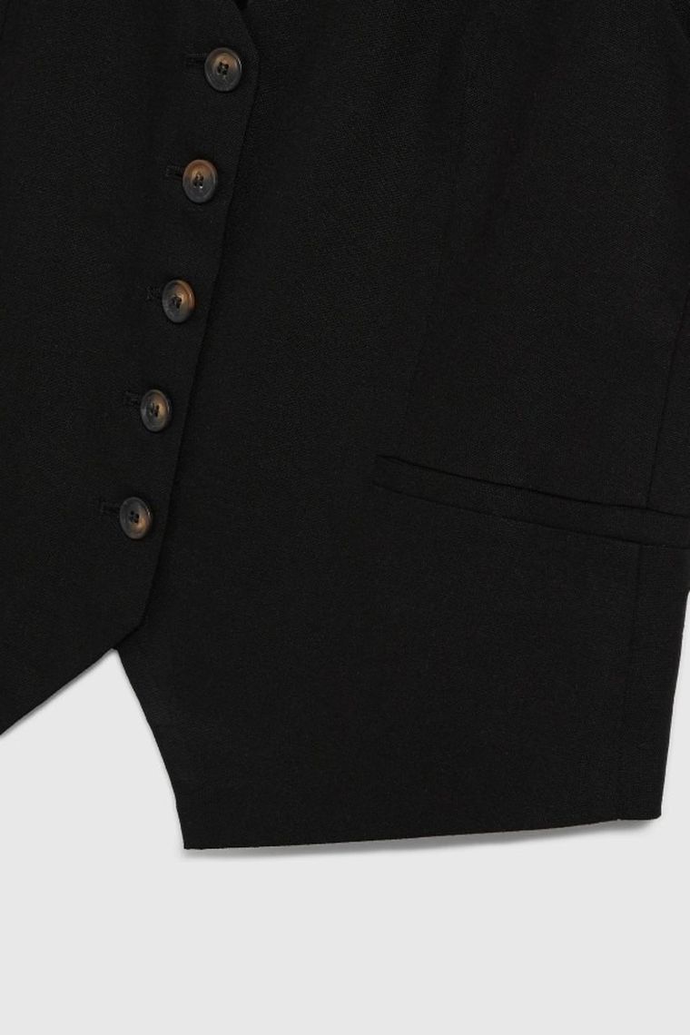 Kamizelka damska, czarna, Moodo