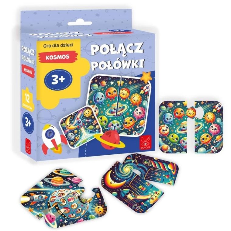 Kangur, Połącz połówki, Kosmos, puzzle, 12 elementów