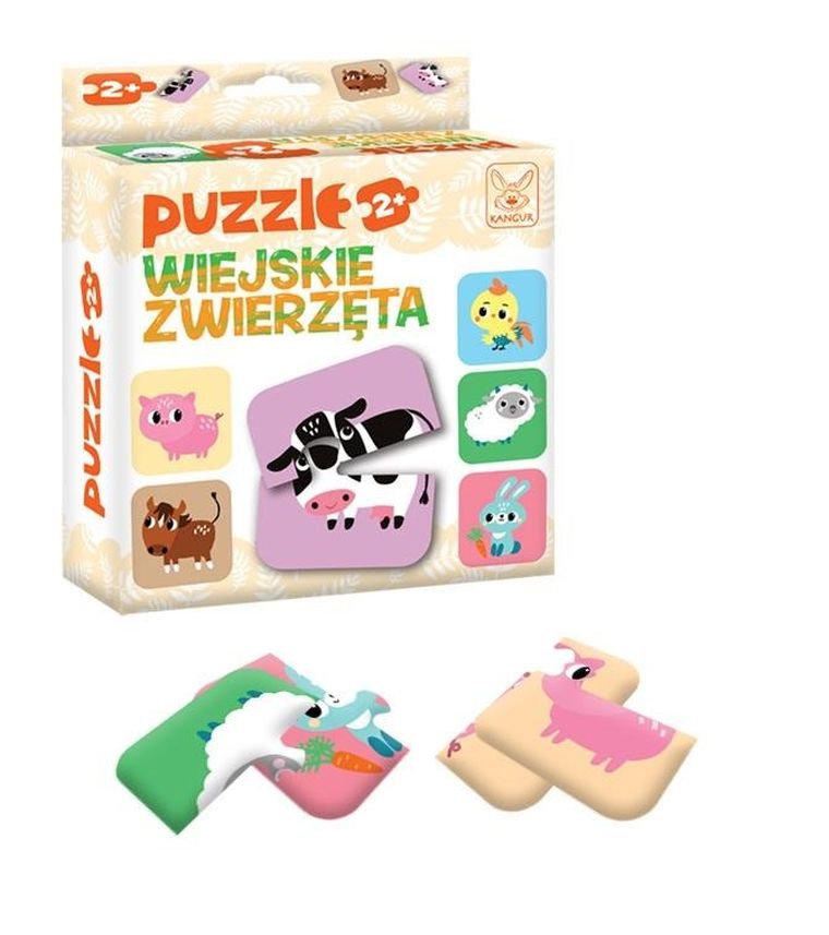 Kangur, wiejskie zwierzęta, puzzle