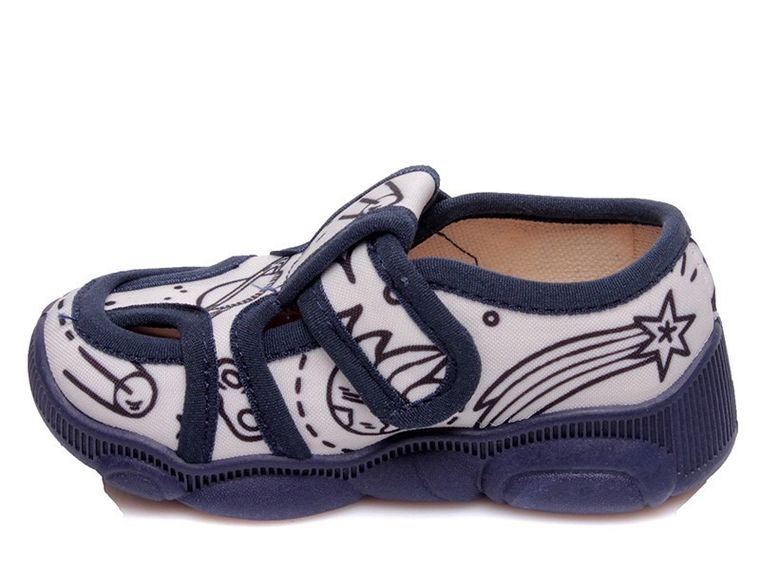 Kapcie chłopięce, białe, kolorowanka, Weestep