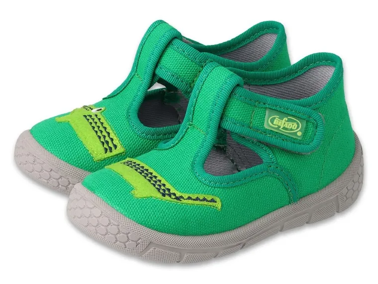 Kapcie chłopięce, do nauki zakładania, zielone, Befado