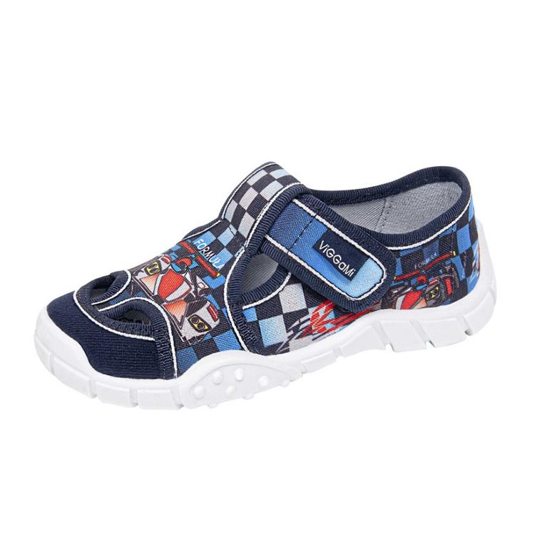 Kapcie chłopięce, granatowe, Adaś, Vi-Gga-Mi