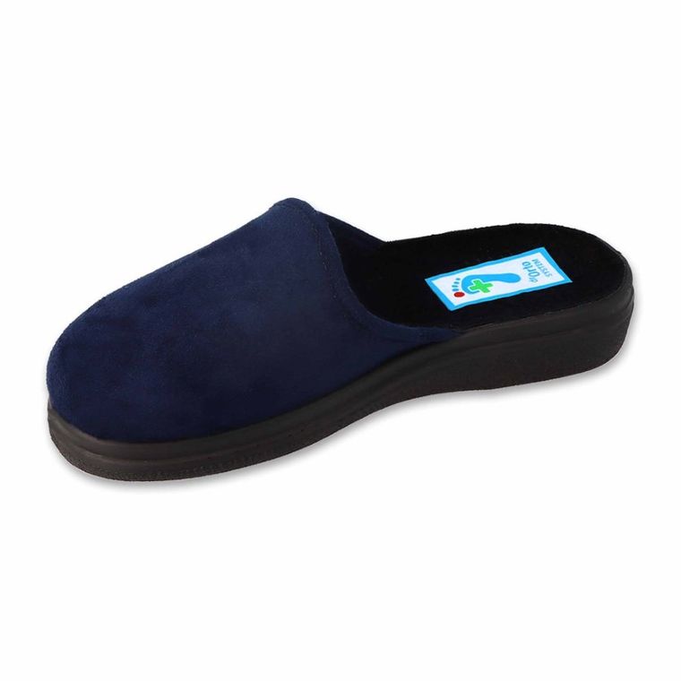 Kapcie damskie, granatowe, Dr Orto