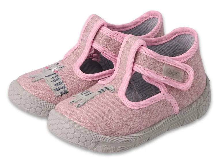Kapcie dziewczęce, do nauki zakładania, różowe, Befado
