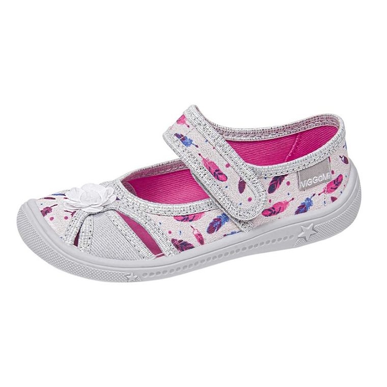 Kapcie dziewczęce, szare, Aga, Vi-Gga-Mi