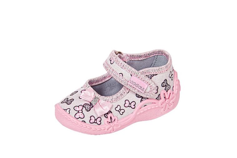 Kapcie dziewczęce, szare, Tosia, Vi-GGa-Mi