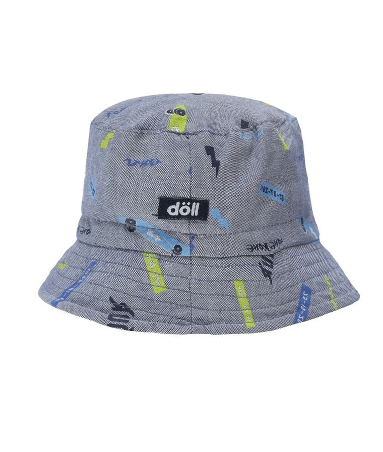 Kapelusz chłopięcy, niebieski, napisy, Döll