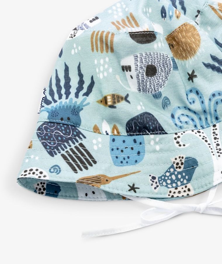 Kapelusz dziecięcy, wiązany, niebieski, Iltom