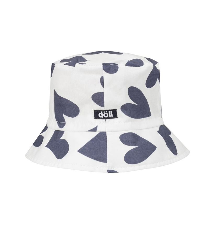 Kapelusz dziewczęcy, biały, serca, Döll