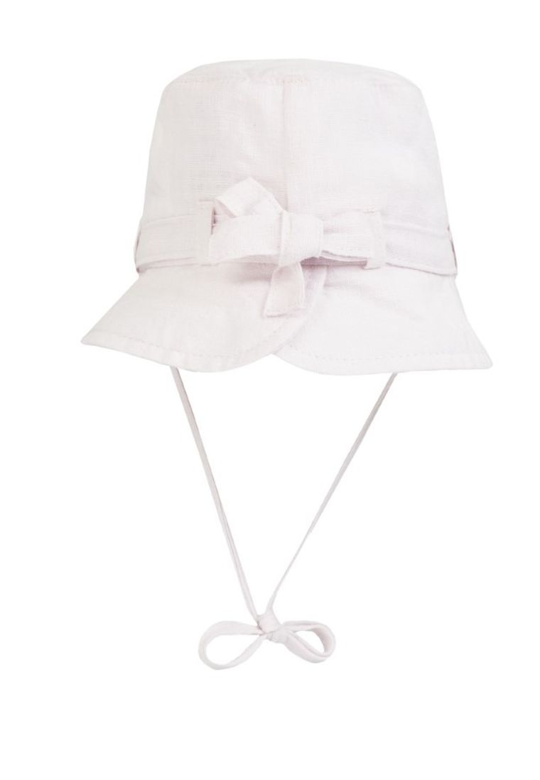 Kapelusz dziewczęcy, lniany, różowy, Döll