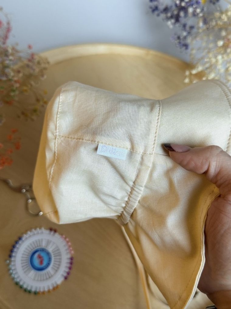 Kapelusz dziewczęcy safari, wiązany, żółty, Iltom