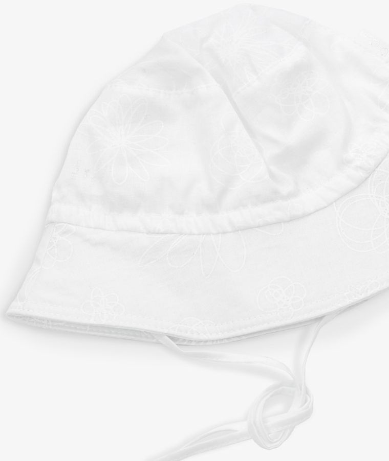 Kapelusz dziewczęcy, wiązany, biały, Iltom