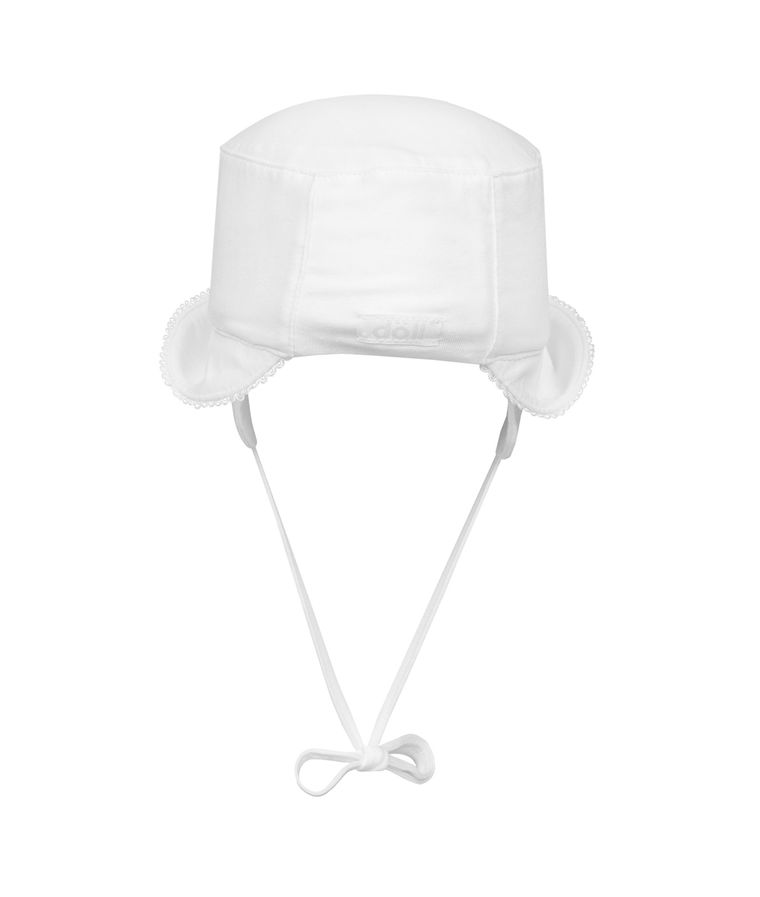 Kapelusz dziewczęcy, wiązany, biały, troczki, Döll