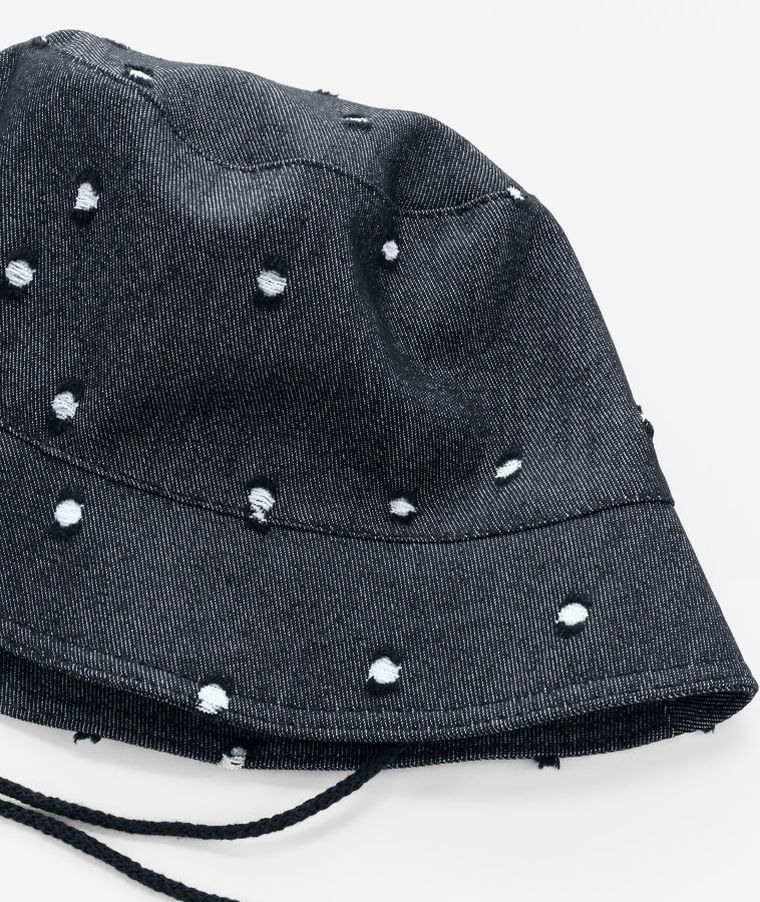 Kapelusz dziewczęcy, wiązany, czarny, Iltom