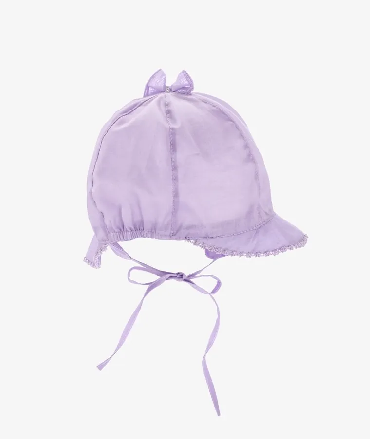 Kapelusz dziewczęcy, wiązany, fioletowy, Iltom