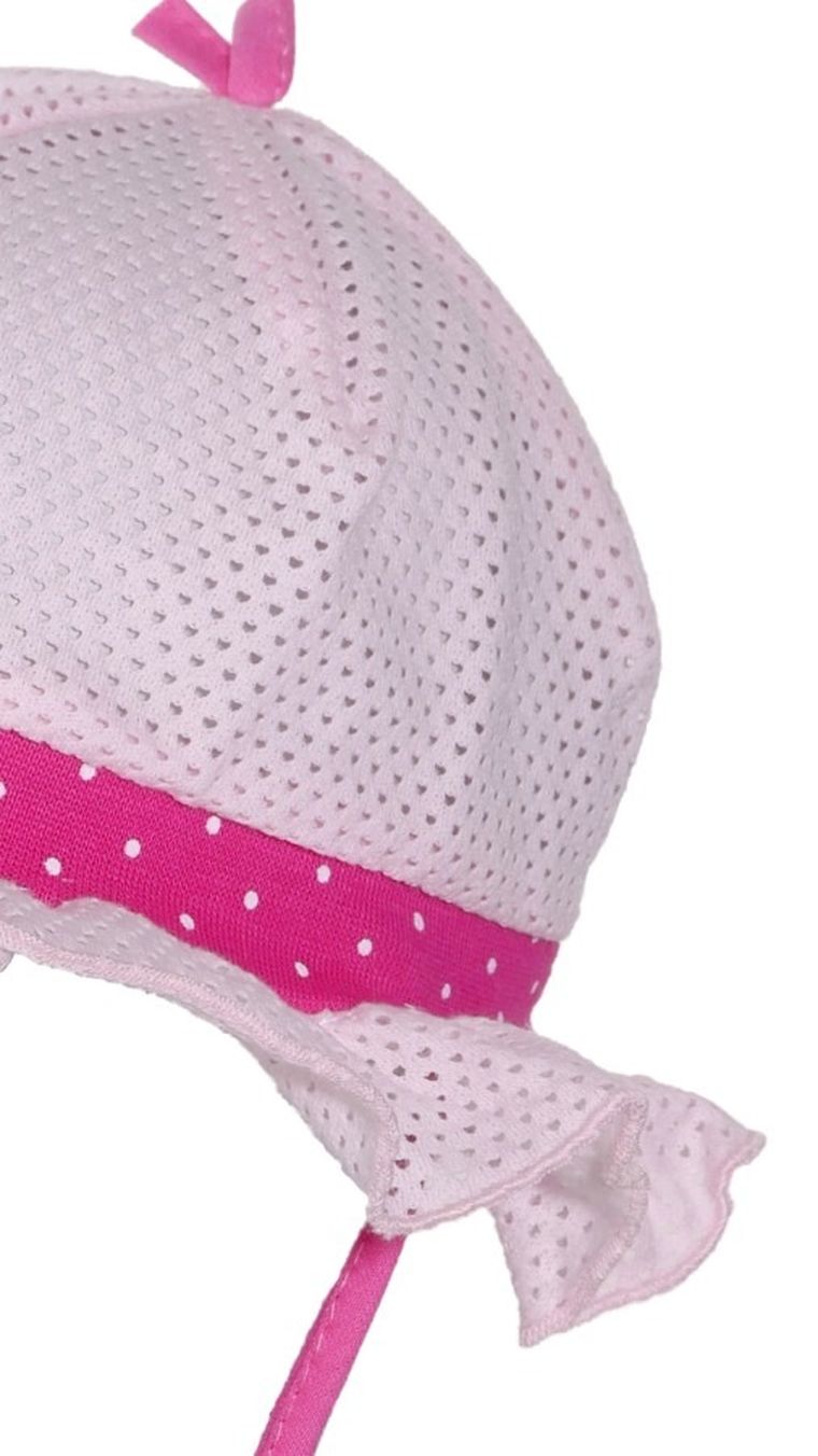 Kapelusz dziewczęcy, wiązany, różowy, Ambra