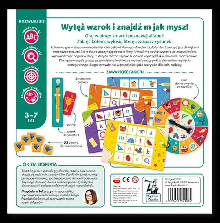 Kapitan Nauka. Alfabet Smart Bingo, gra edukacyjna