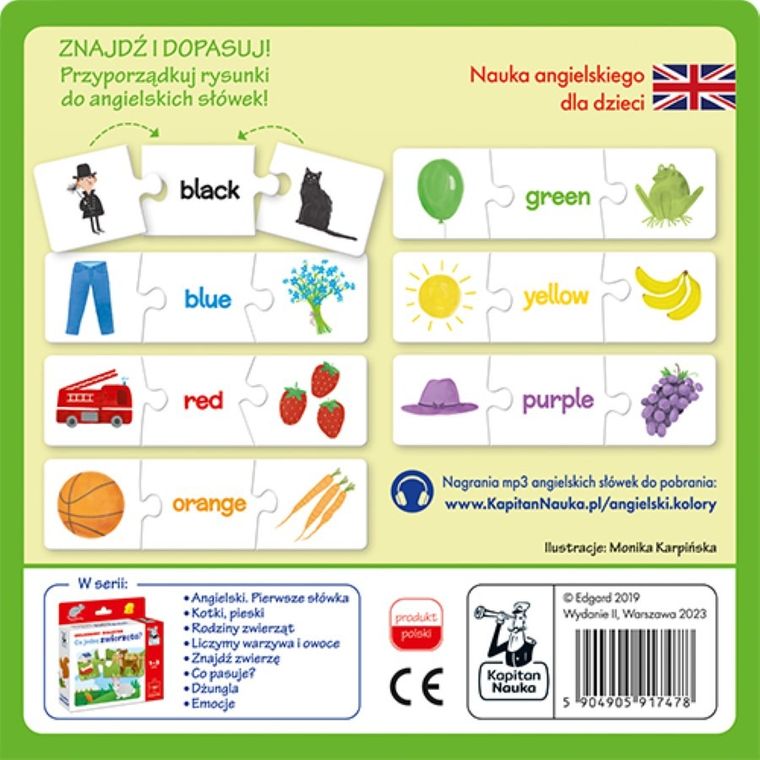 Kapitan Nauka. Angielski. Kolory 1-3 lat