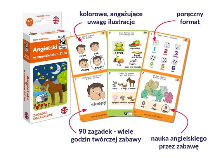 Kapitan Nauka. Angielski w zagadkach 5-7 lat. Zagadki obrazkowe