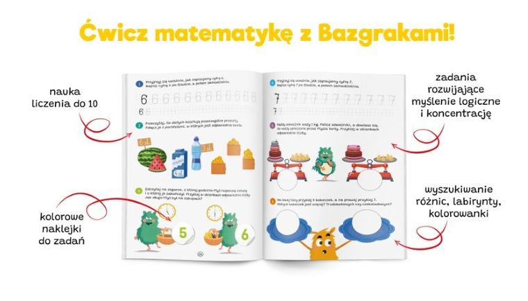 Kapitan Nauka. Bazgraki poznają matematykę. Ćwiczenia. Poziom 1