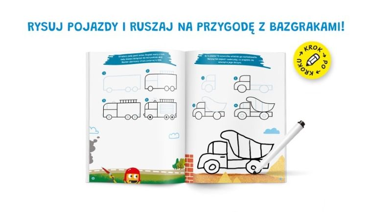 Kapitan Nauka. Bazgraki uczą się rysować. Pojazdy