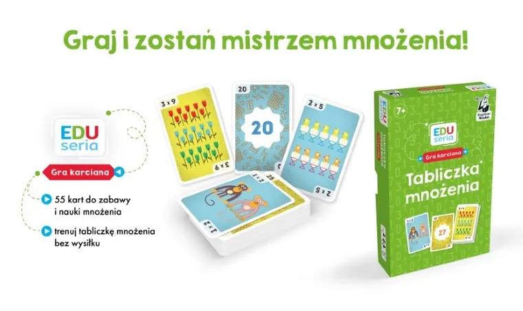 Kapitan Nauka. EDUseria. Tabliczka mnożenia, edukacyjna gra karciana
