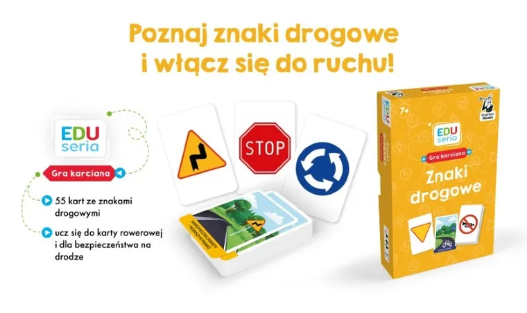 Kapitan Nauka. EDUseria. Znaki drogowe, edukacyjna gra karciana