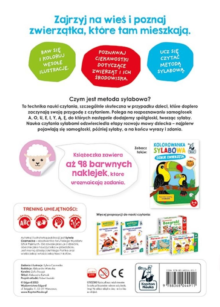 Kapitan Nauka. Kolorowanka sylabowa. Na wsi