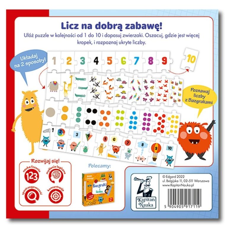 Kapitan Nauka. Zabawa w liczenie, układanka edukacyjna