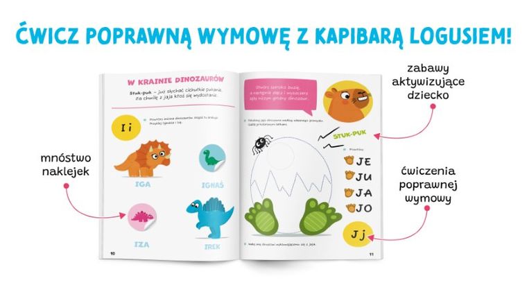 Kapitan Nauka. Zabawy logopedyczne. Loguś bawi się słowami. Gimnastyka języka