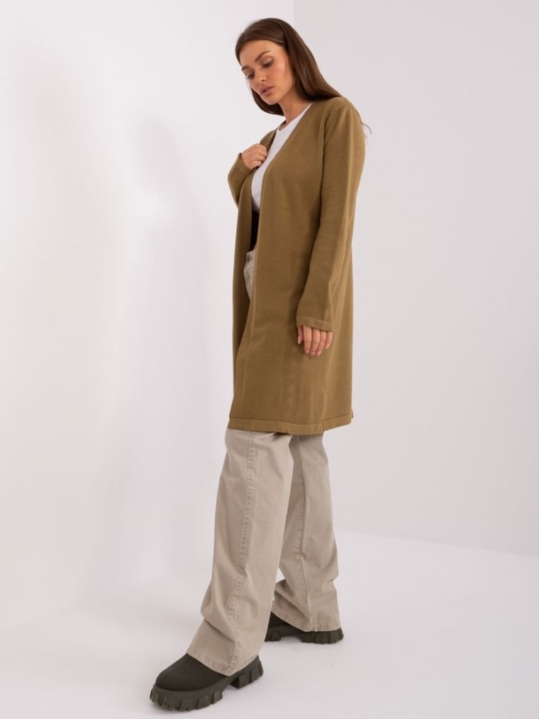 Kardigan damski, khaki, Italy Moda