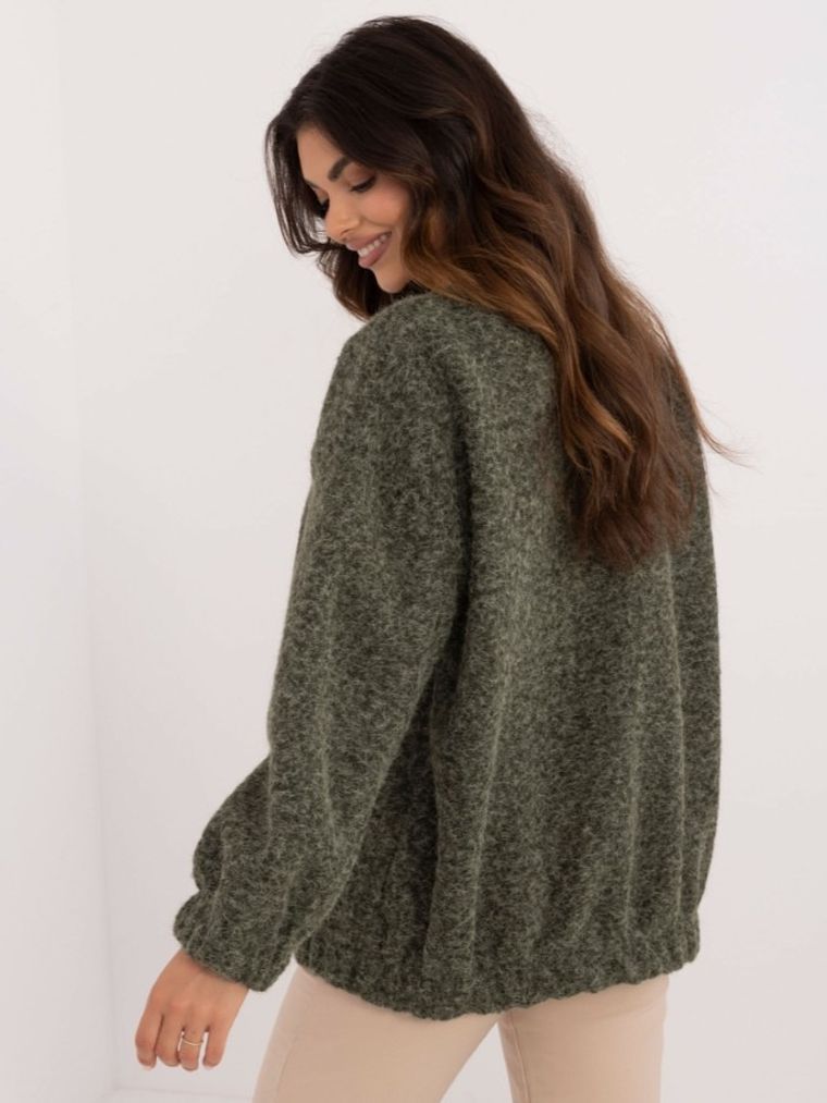 Kardigan damski, khaki, Italy Moda