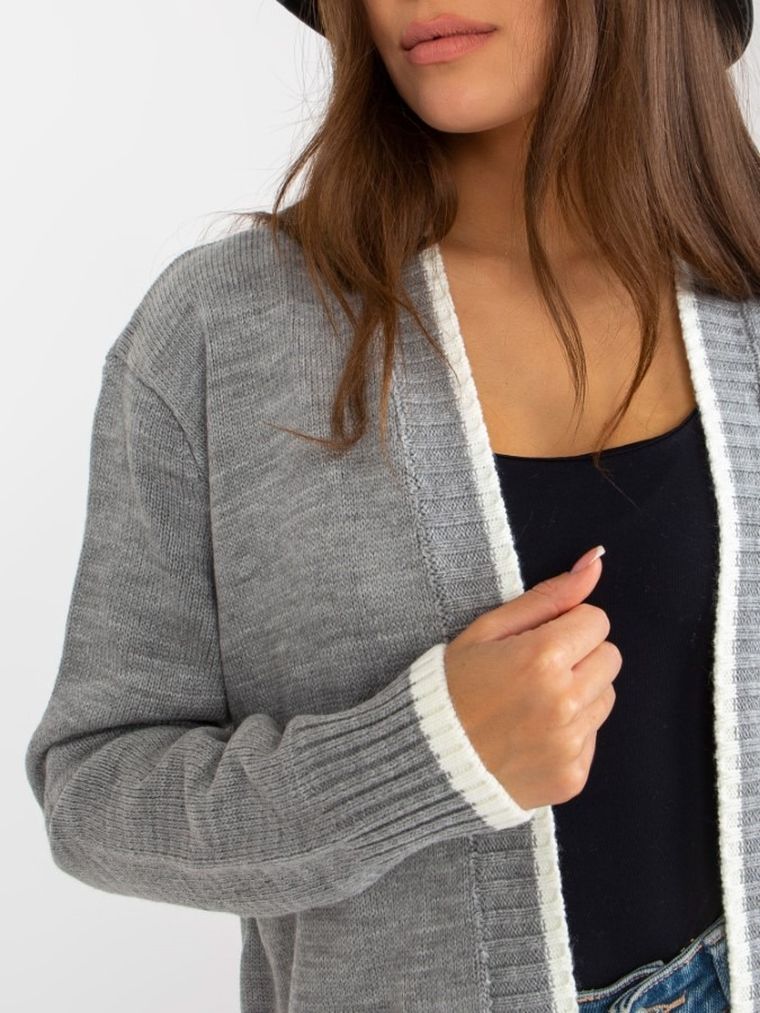 Kardigan damski, szary, Rue Paris