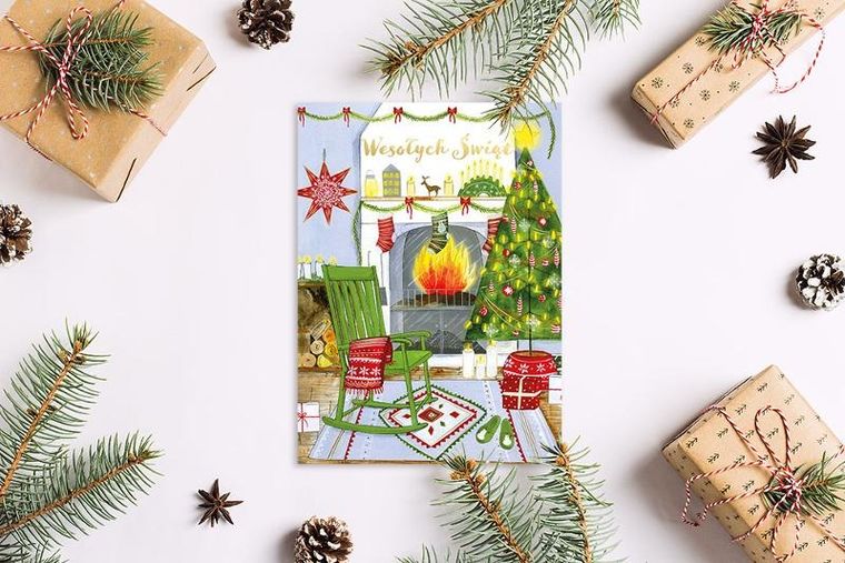 Karnet B6, Boże Narodzenie, kominek