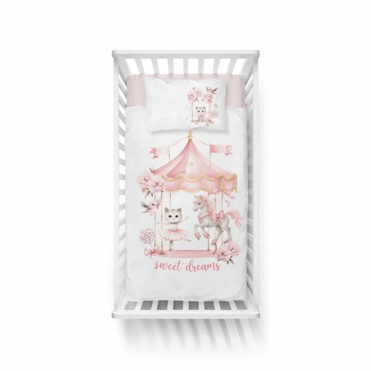 Karuzela, 2-częściowy komplet pościeli dziecięcej, 90-120 cm