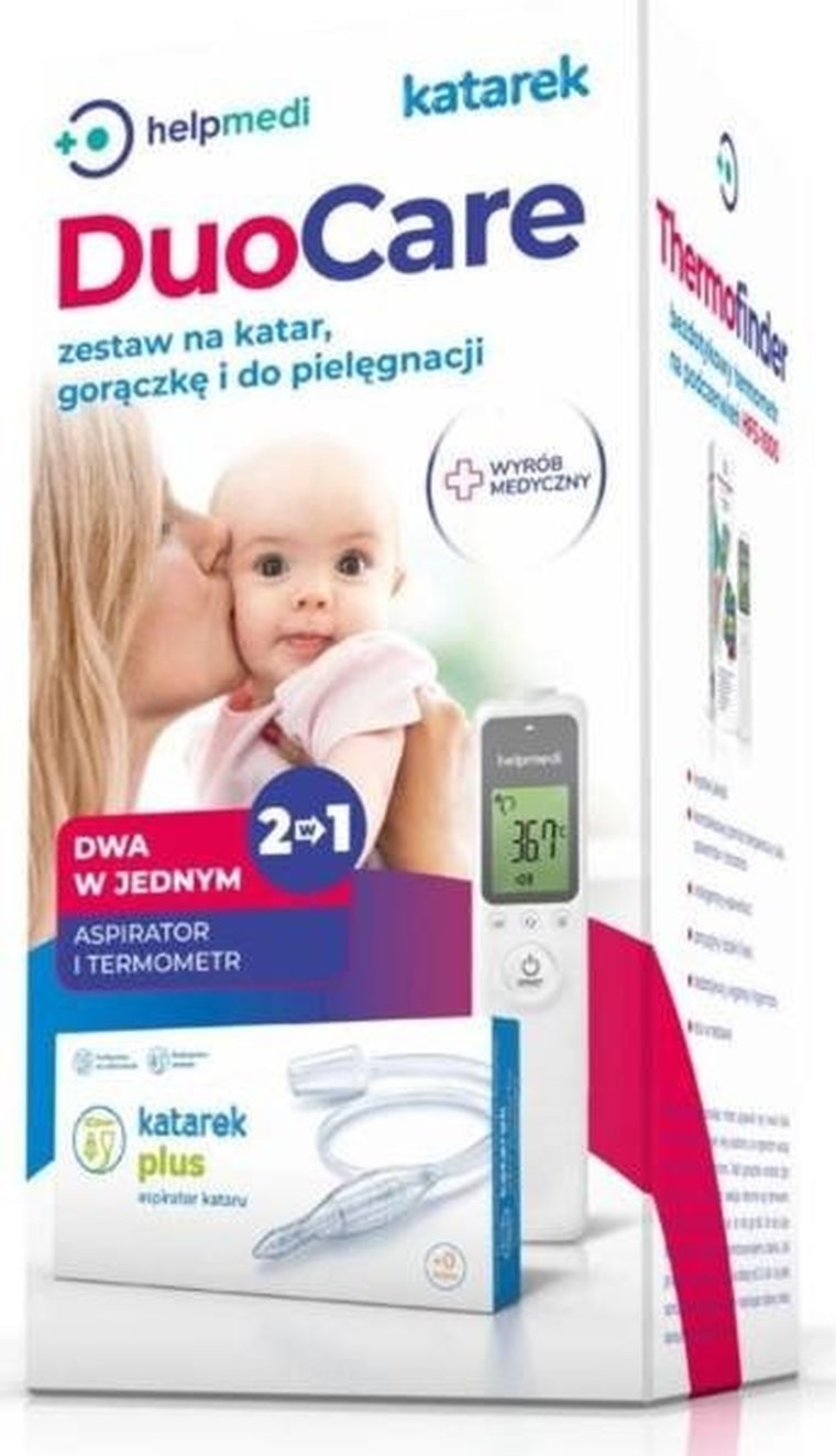 Katarek, DuoCare, zestaw: aspirator Katarek Plus oraz bezdotykowy termometr