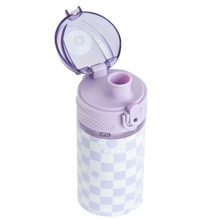 Kayokki, bidon, Szachownica, fioletowa-biała, 500 ml