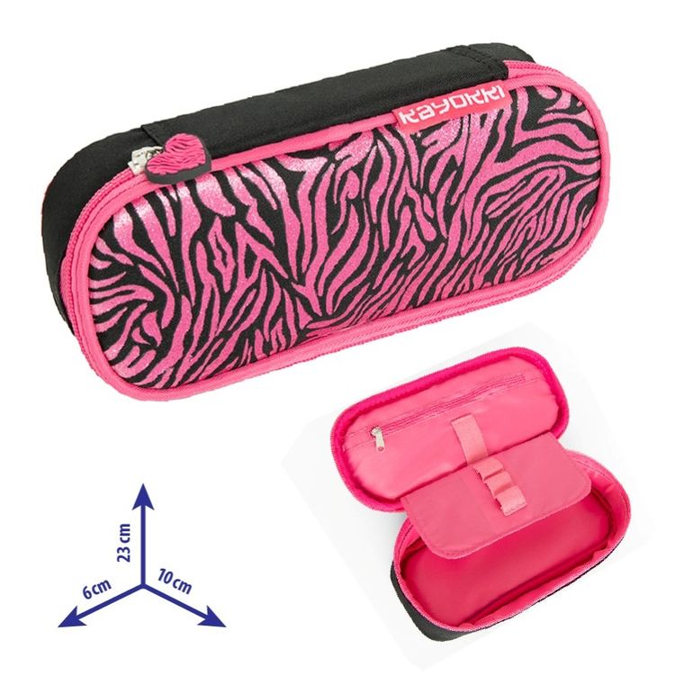 Kayokki, piórnik, owalny, Zebra różowa