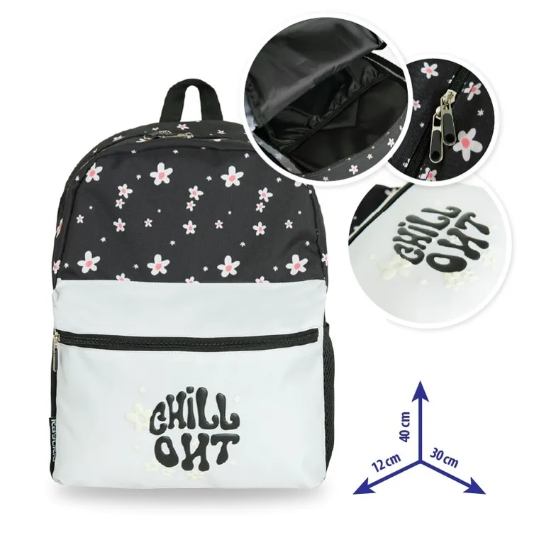 Kayokki, plecak szkolny, 1-komorowy, Kwiaty