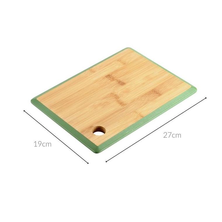 Kesper, bambusowa deska do krojenia, z zieloną obwódką i rowkiem